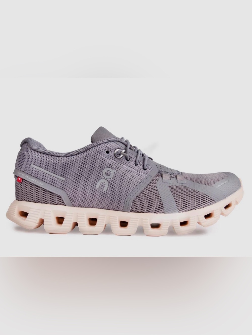 ON RUNNING CLOUD 5 WOMEN'S SHOE Gray/Pink Running Shoe Size 8